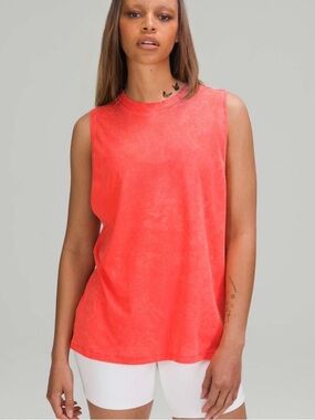 Lululemon Distressed Wash Oversize Coral Tank